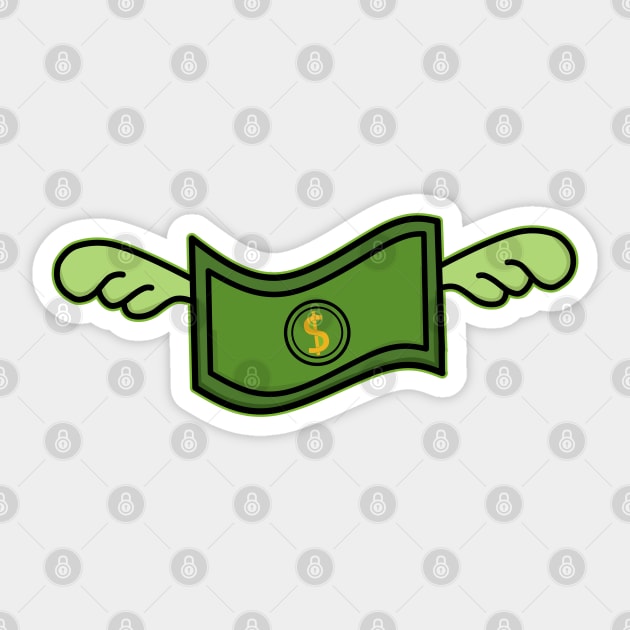 Flying dollar Sticker by Sefiyan